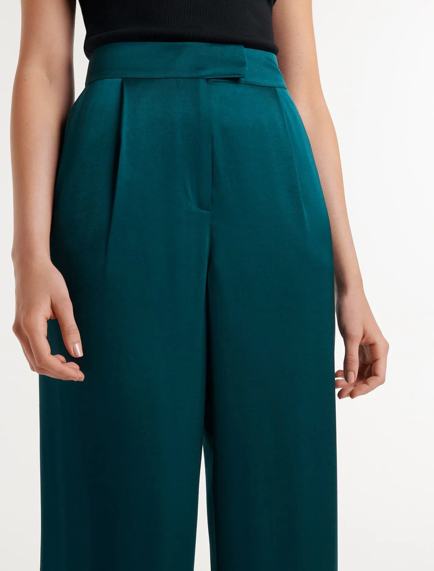 Alora Satin Wide-Leg Pants