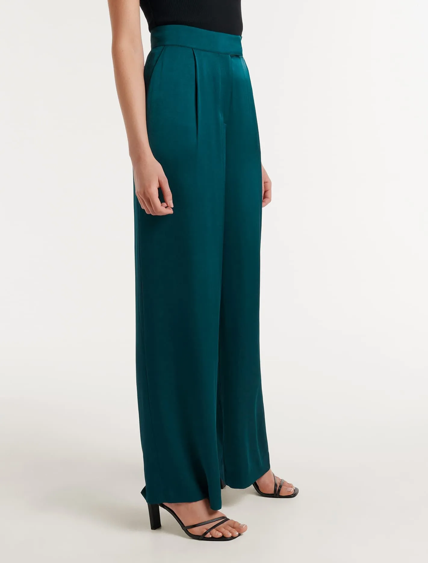 Alora Satin Wide-Leg Pants