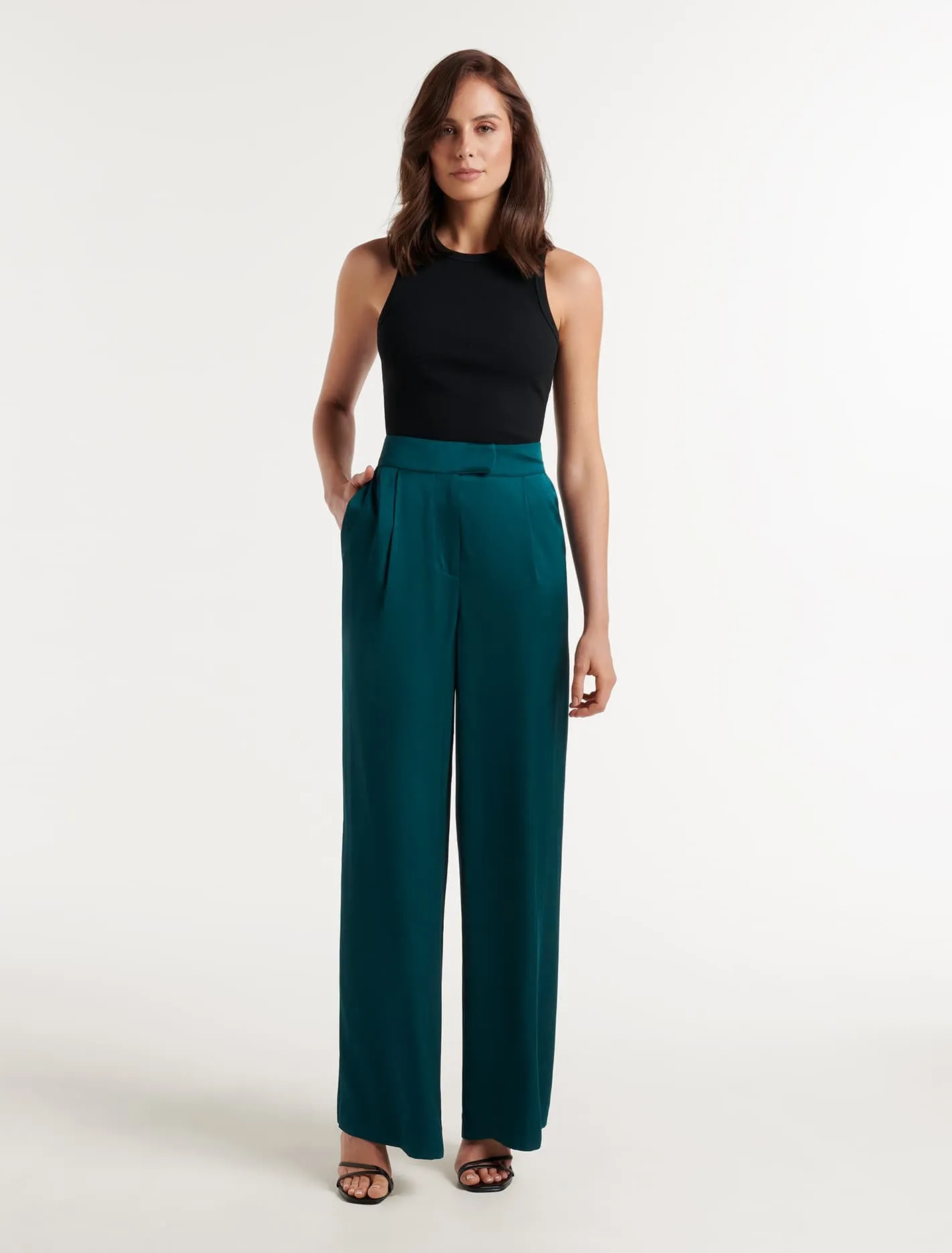 Alora Satin Wide-Leg Pants