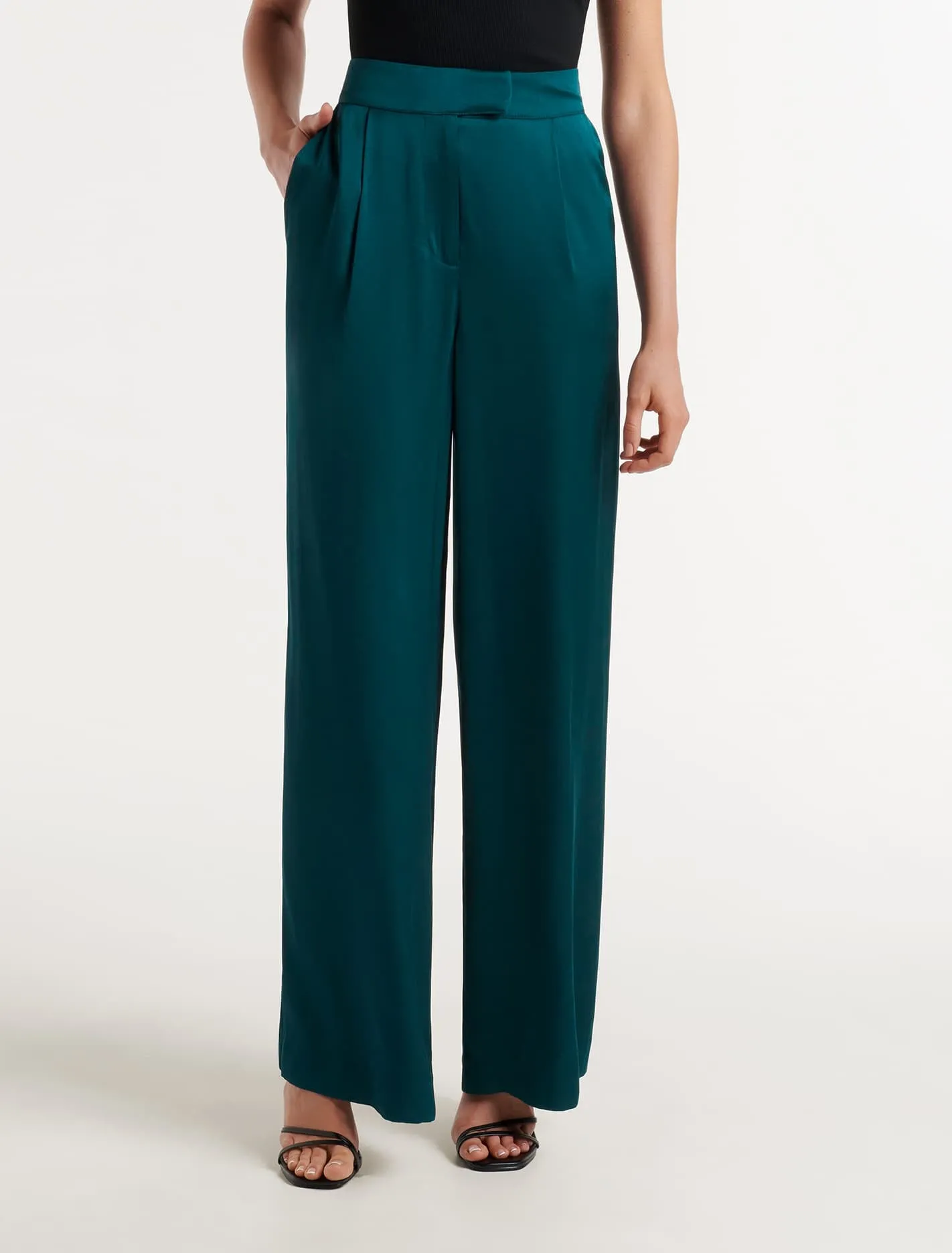 Alora Satin Wide-Leg Pants