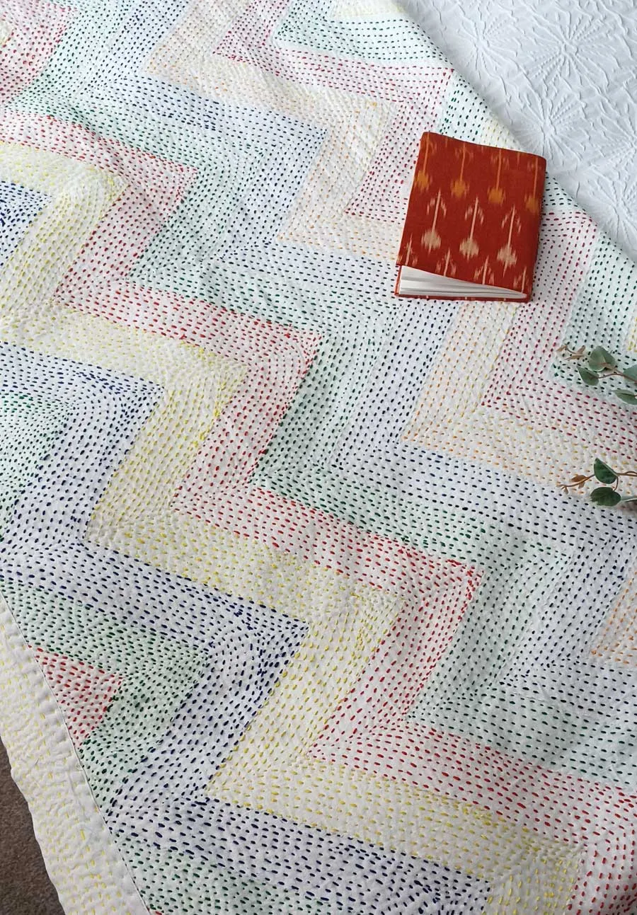 Amel Rainbow Quilt  |   Kantha Quilt