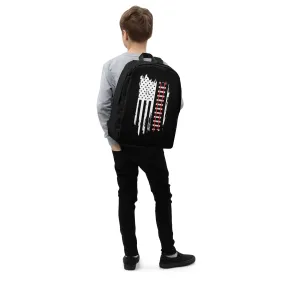American Flag Train Tracks Minimalist Backpack