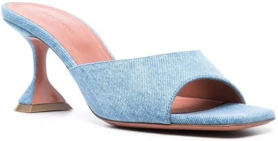 Amina Muaddi Lupita 70mm denim mules Blue