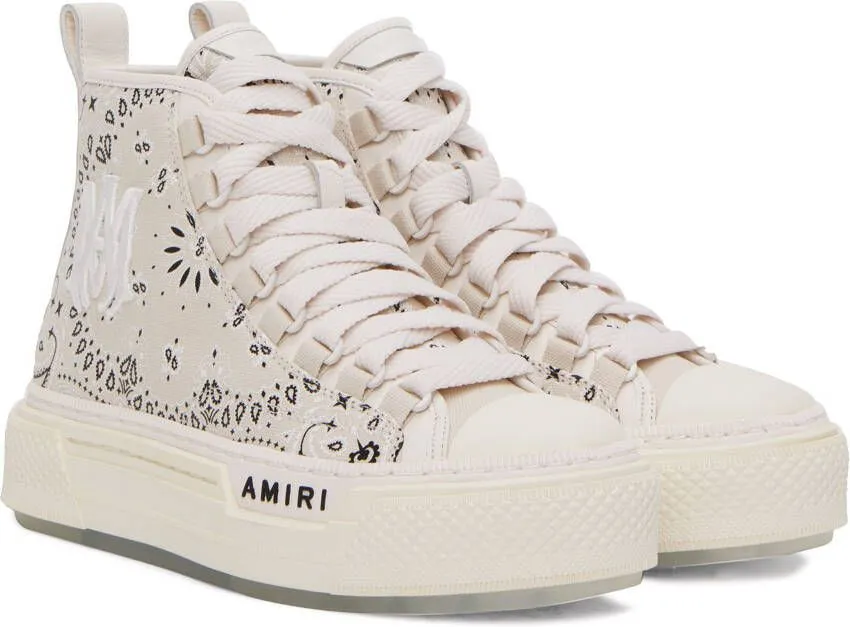 AMIRI Beige Court High Sneakers