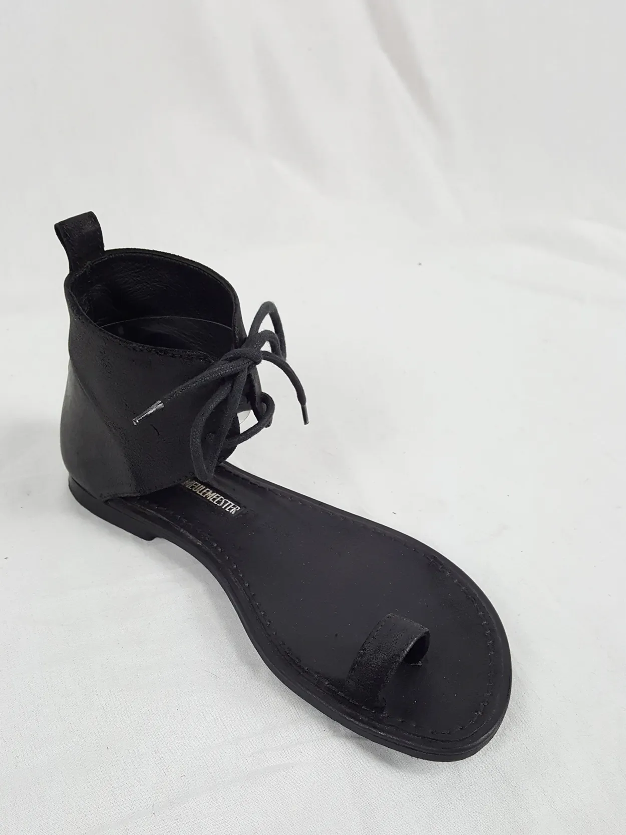 Ann Demeulemeester black lace-up sandals with toe strap (37)