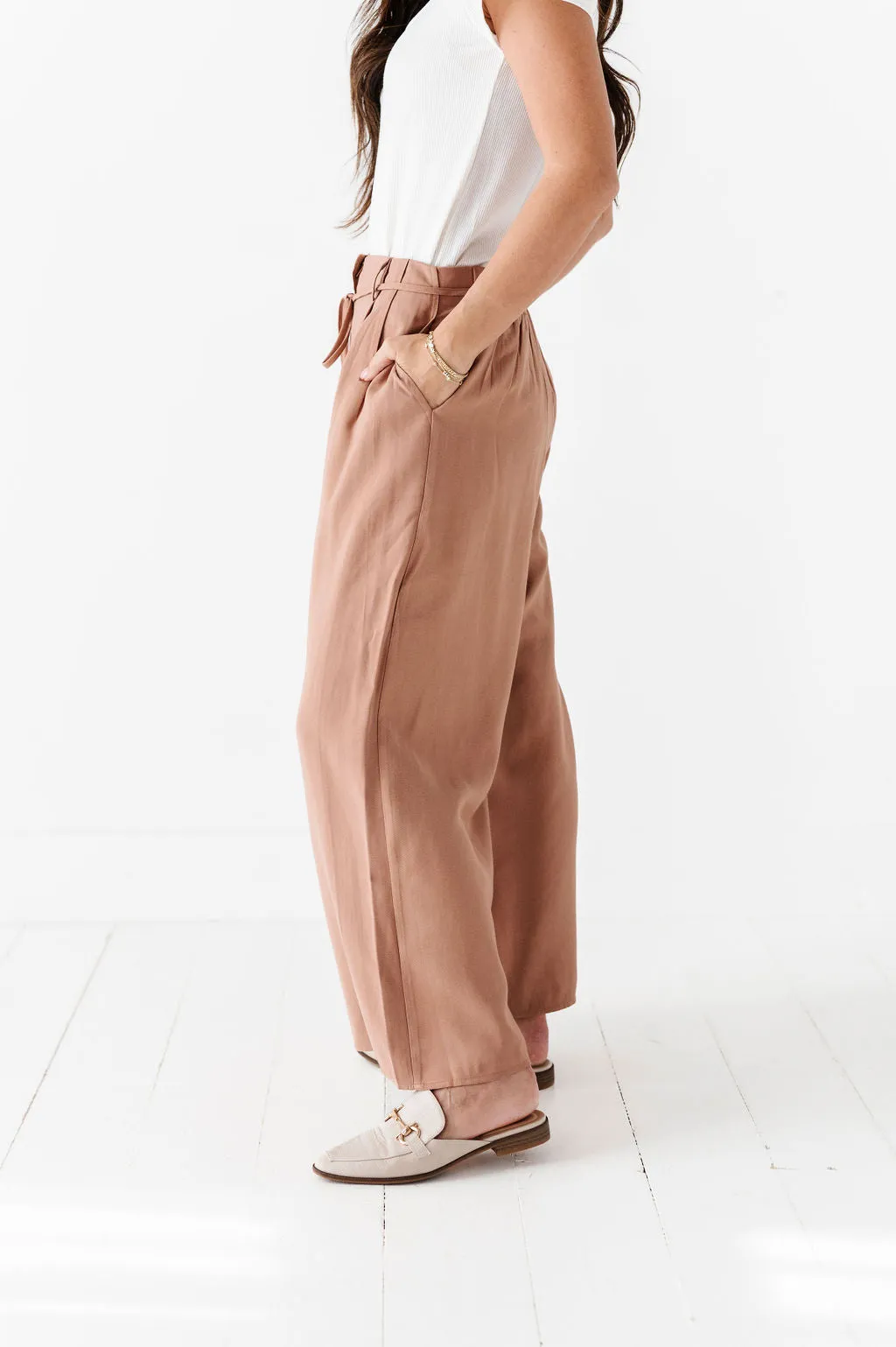 Anniston Wide Leg Pants in Camel