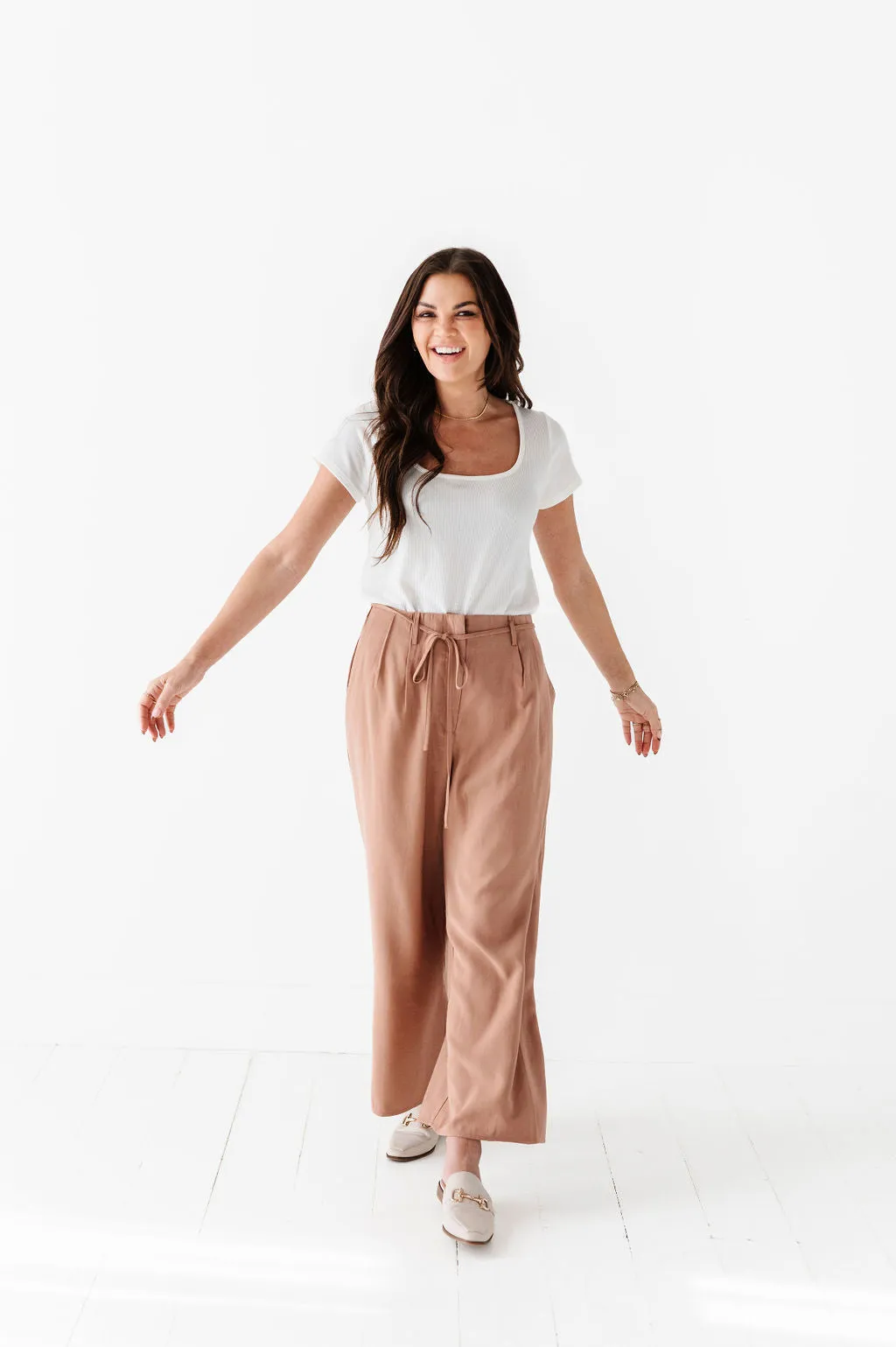 Anniston Wide Leg Pants in Camel