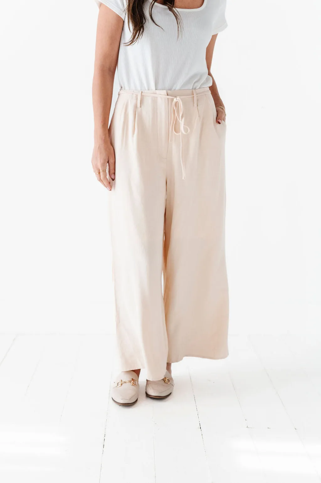 Anniston Wide Leg Pants in Cream