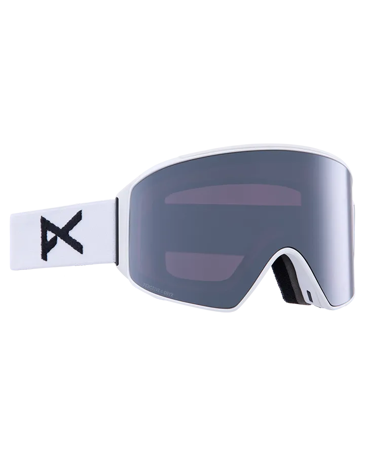 Anon M4 Cylindrical Snow Goggles + Bonus Lens + Mfi® Face Mask - White