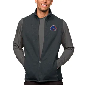 Antigua Boise State Broncos Heather Charcoal Course Full-Zip Vest