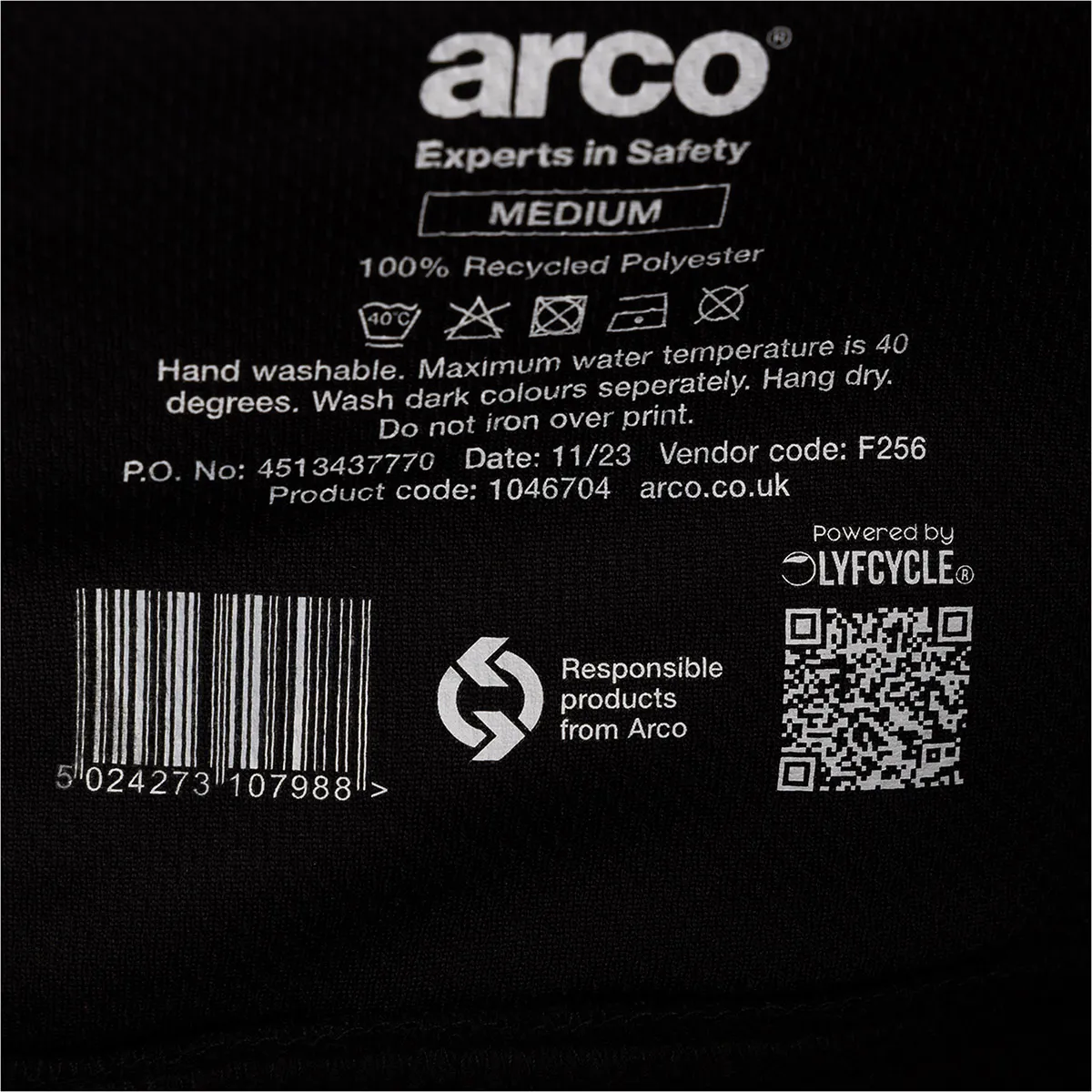 Arco Responsible Men’s Black Fleece 5XL