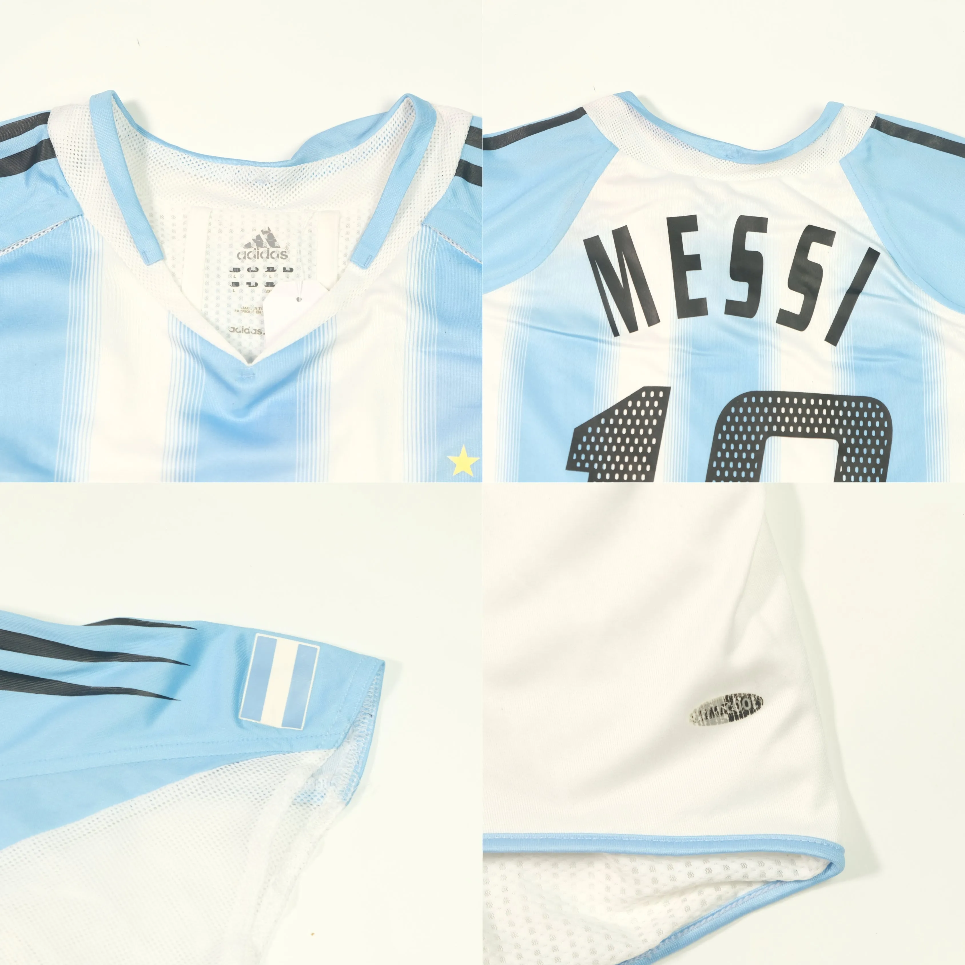 Argentina Messi Original 2004/2005 Adidas Home Football Shirt Large