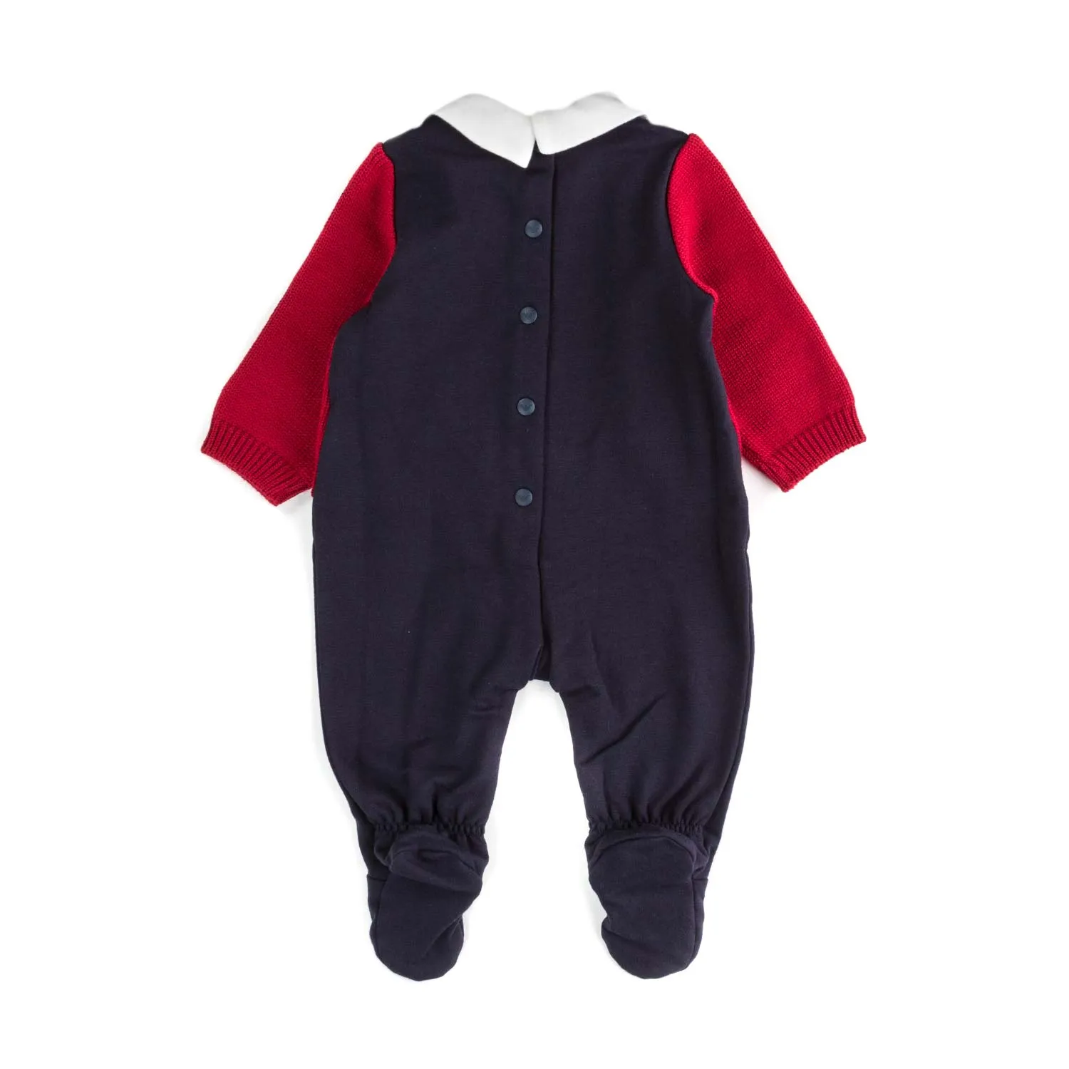 Armani Junior Blue Romper For Baby Boy