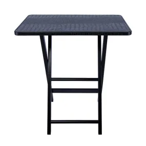 Artisan Square Shape Picnic Table Matt Black Croco Leather