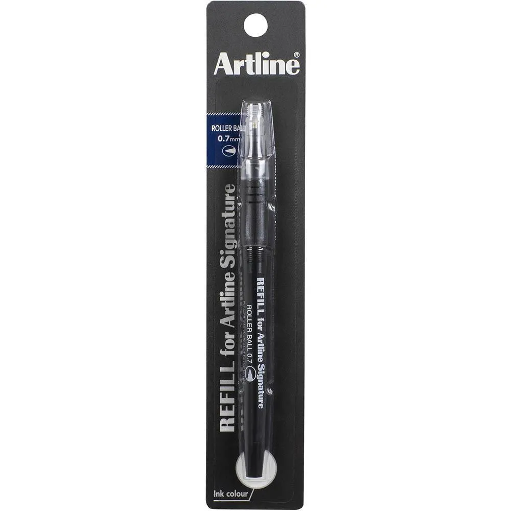 Artline Signature Rollerball Pen 0.7mm Refills Black 12 Pack Bulk