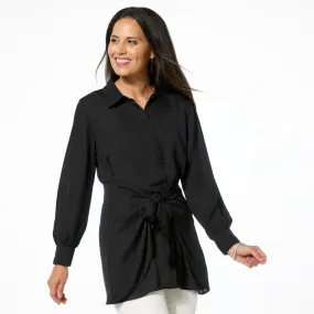      As Is Colleen Lopez Convertible Button-Front Tunic     