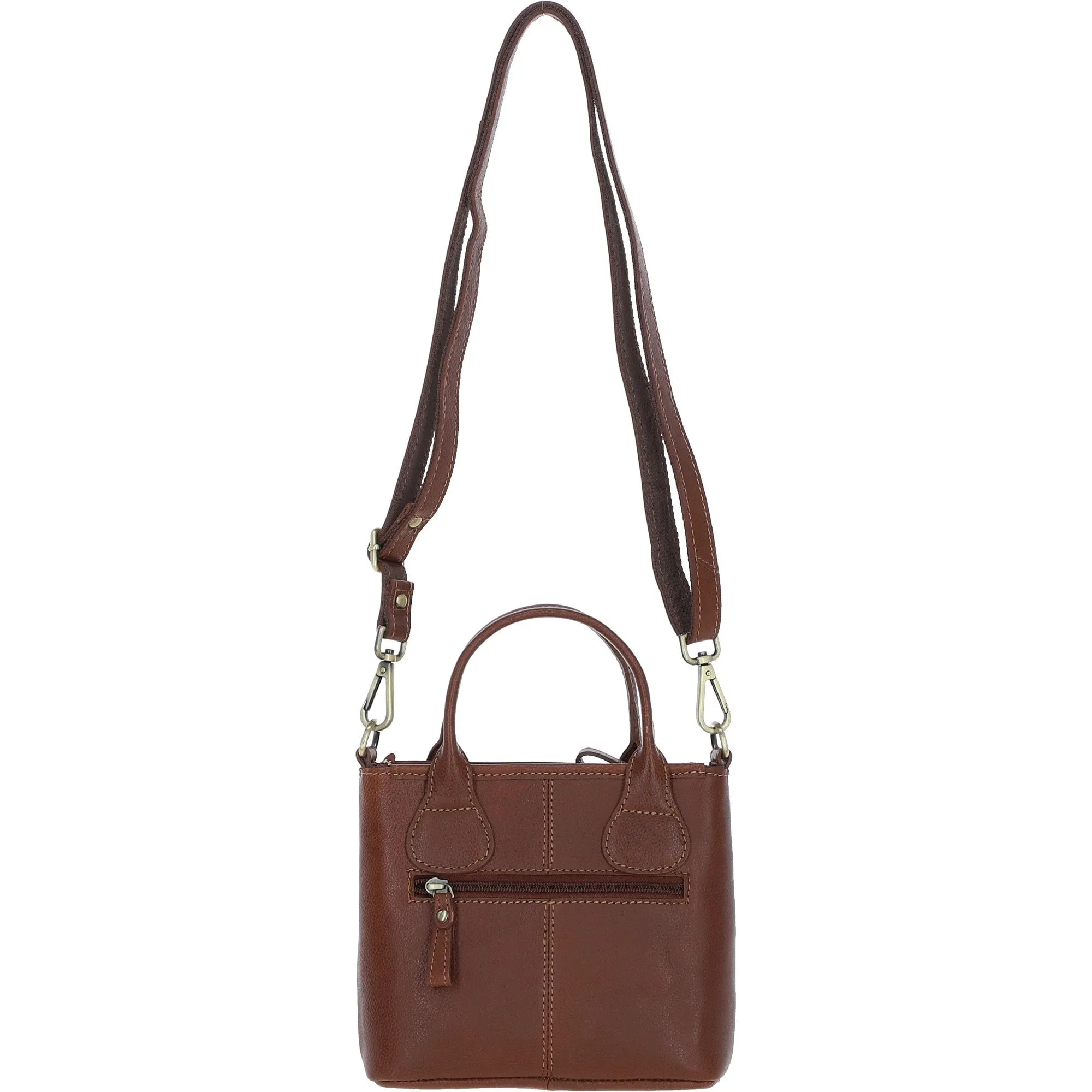 Ashwood Leather x Harris Tweed Handbag with Removable Crossbody Strap Tan/Navy: TW-21-011-TN