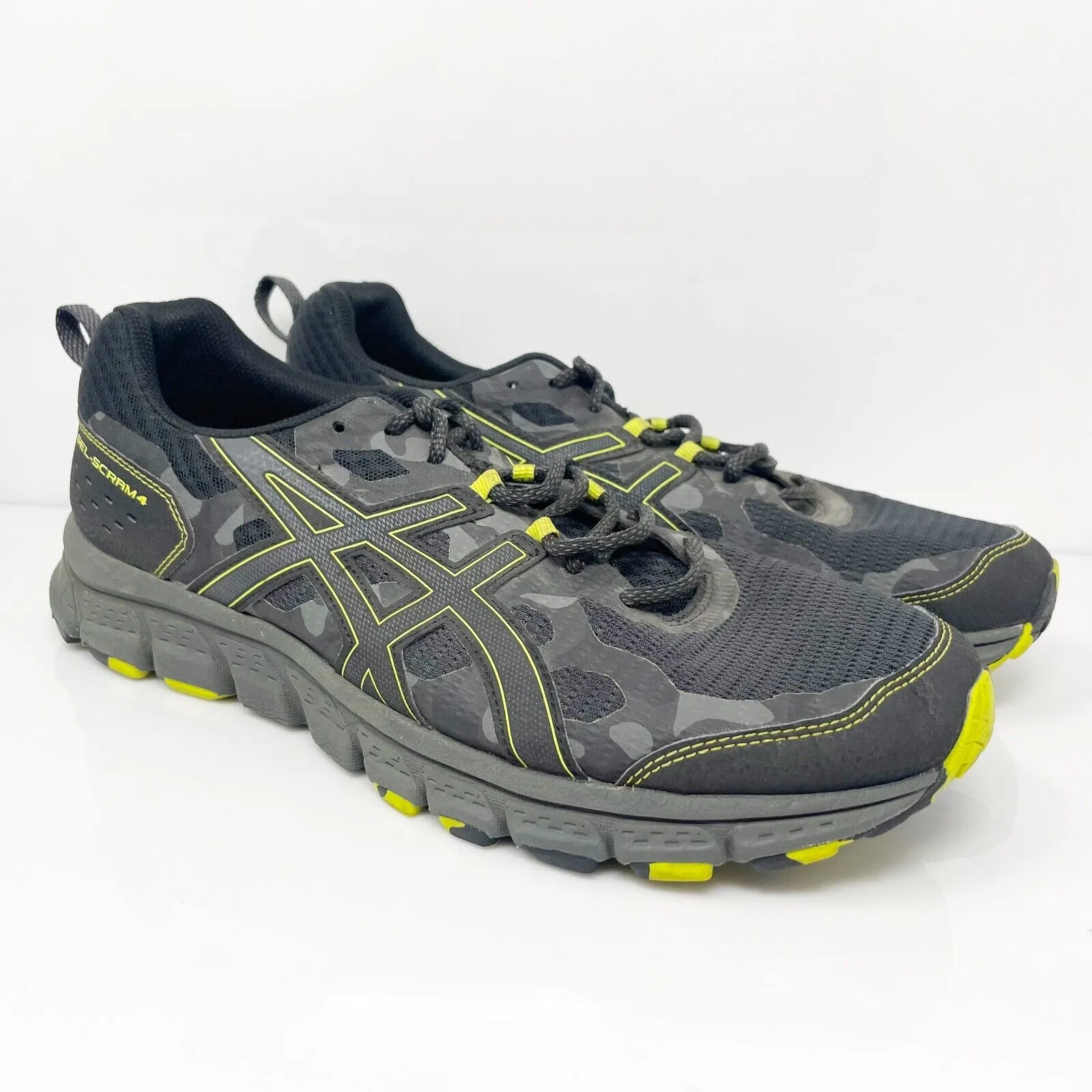 Asics Mens Gel Scram 4 1011A557 Black Running Shoes Sneakers Size 12