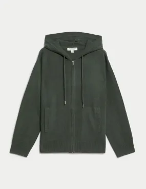 Autograph Women's Pure Cashmere Zip Up Hoodie - Dark Olive, Grey,Black,Dark Olive