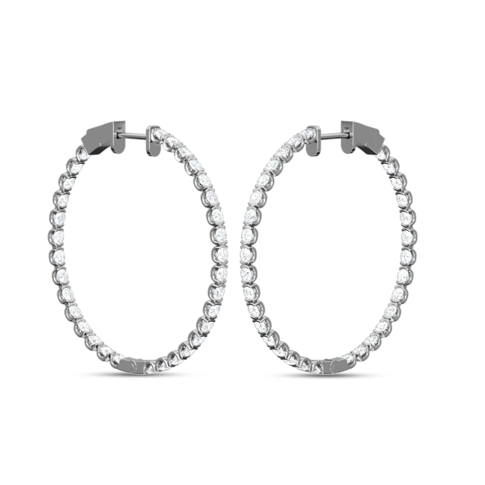 AUTRE - 14k White Gold 3.00ct Lab Grown Diamond Hoop Earrings