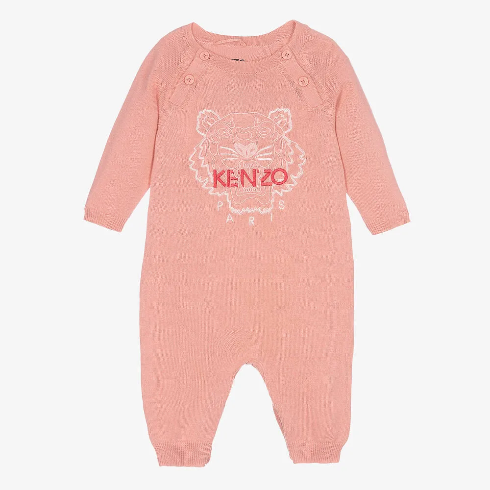 Baby Girls Pink Tiger Romper