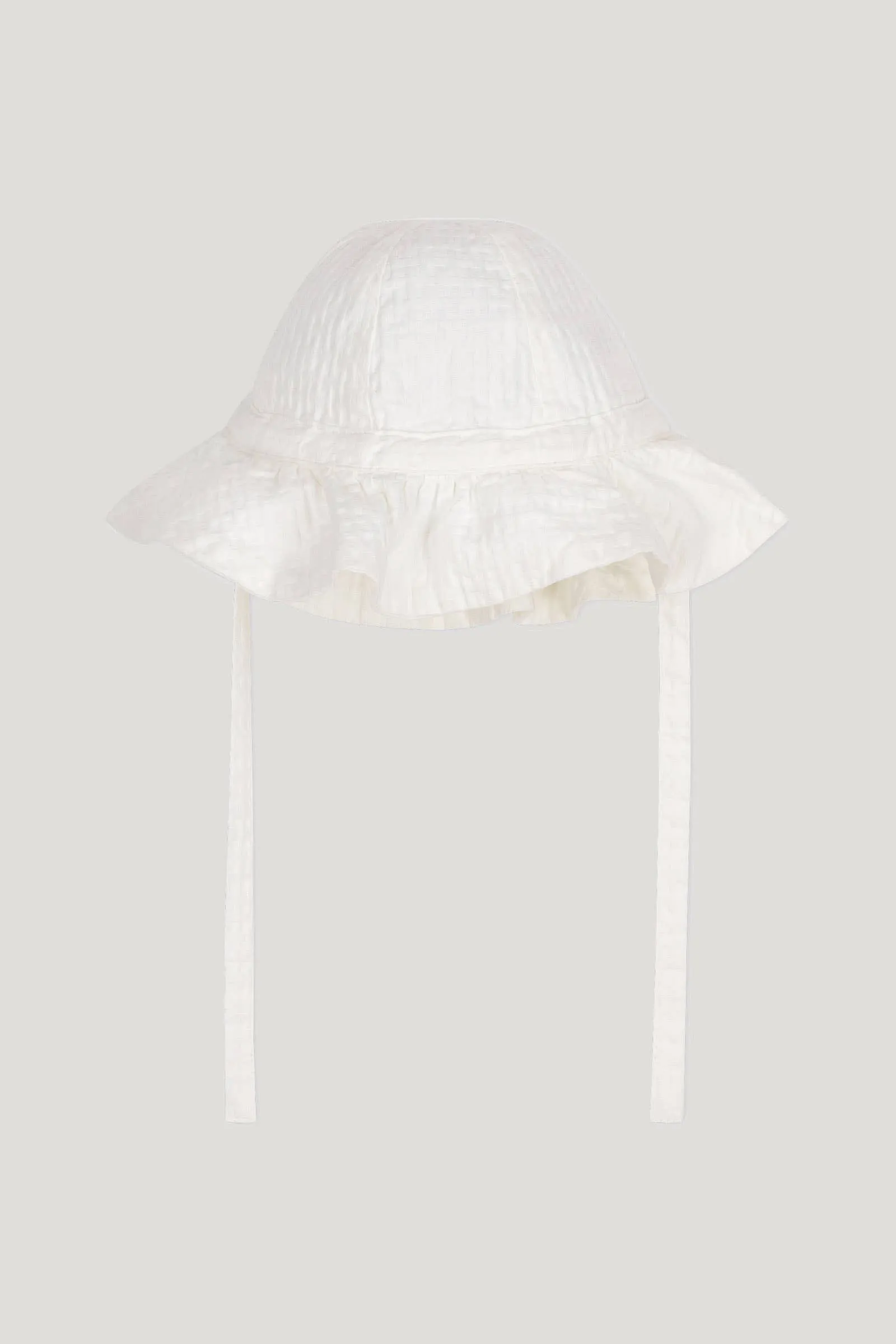 Baby Girls White Textured Sun Hat