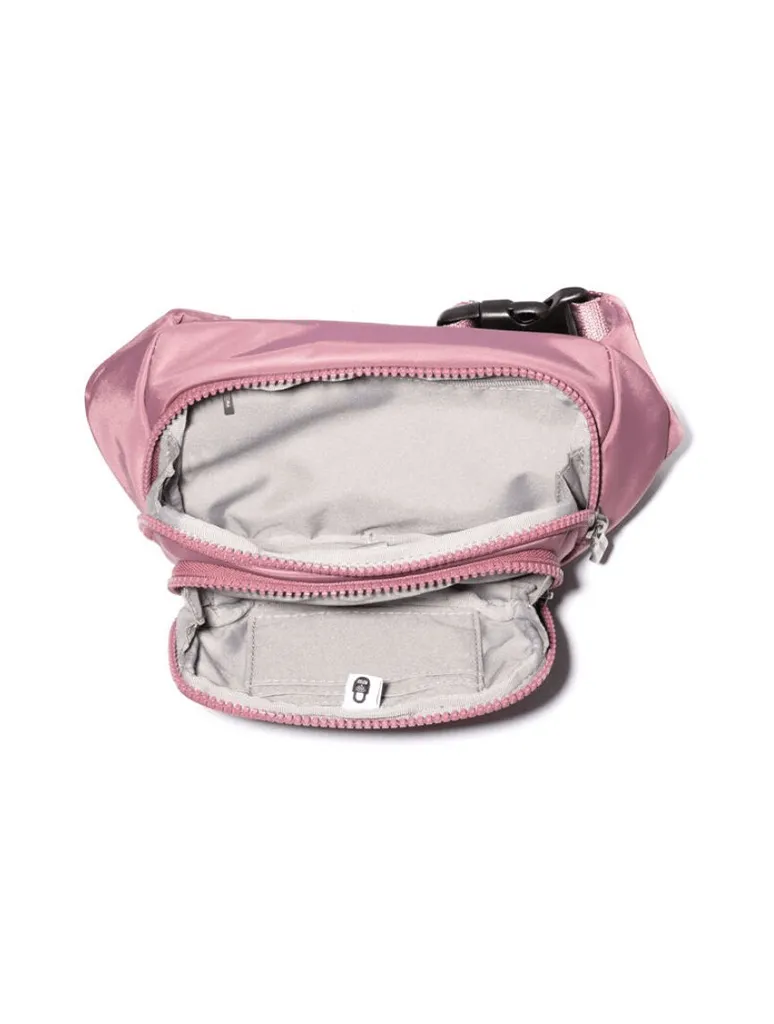 Baggallini On The Go Belt Bag Waist Pack in Mauve Twill
