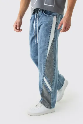 Baggy Rigid Elasticated Waist Moto Jeans
