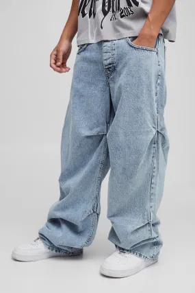 Baggy Rigid Rouched Detail Denim Jeans