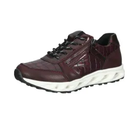 bama scarpe basse da donna, eleganti sneakers per il tempo libero con cerniera laterale 1081766 rosso