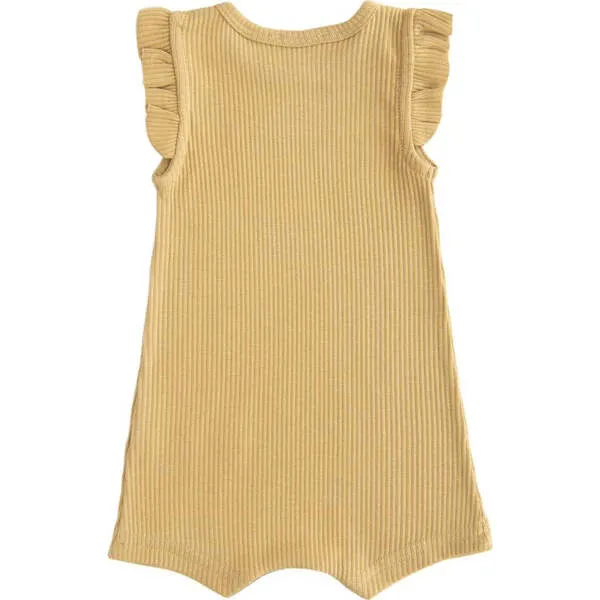 BANBLU Biscotti Ruffle Modal Romper, Yellow