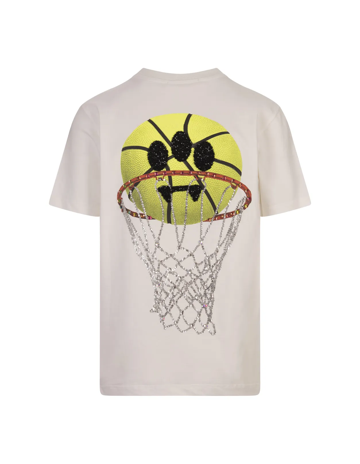 BARROW White T-Shirt With Logo and Smile Basketball