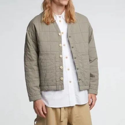 Baseball Cardigan, Cotton Quilt, Cobblestone
