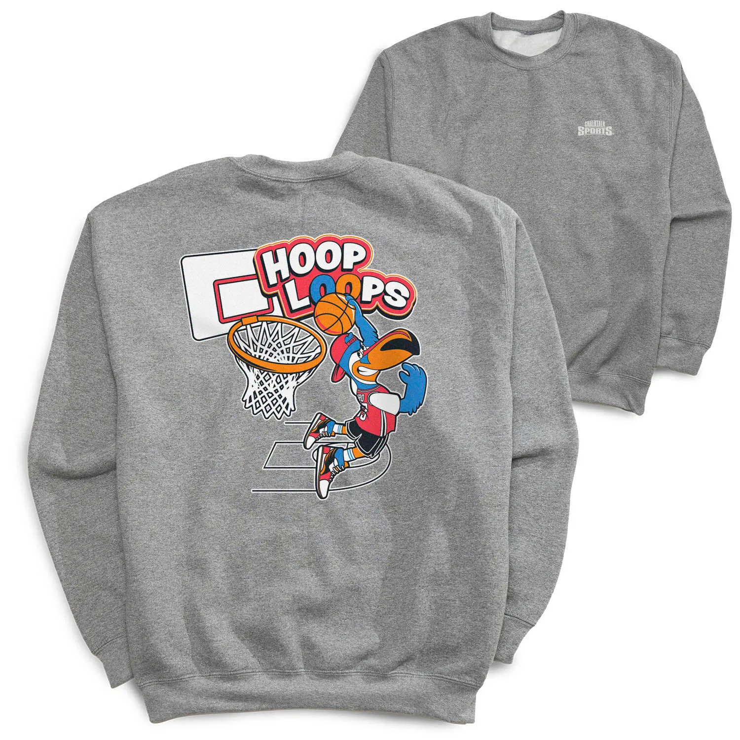 Basketball Crewneck Sweatshirt - Hoop Loops (Back Design) 