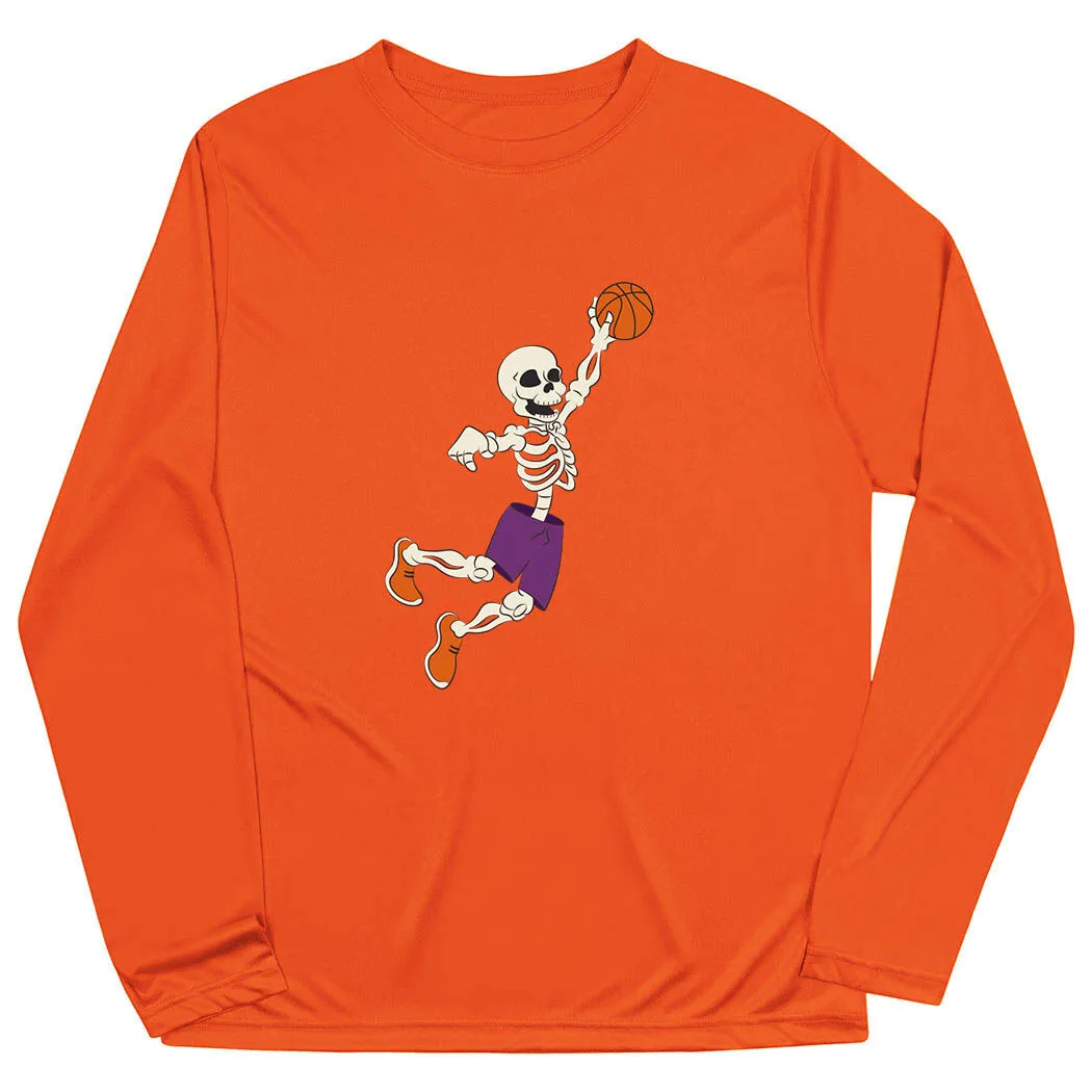 Basketball Long Sleeve Performance Tee - Bones Baller 