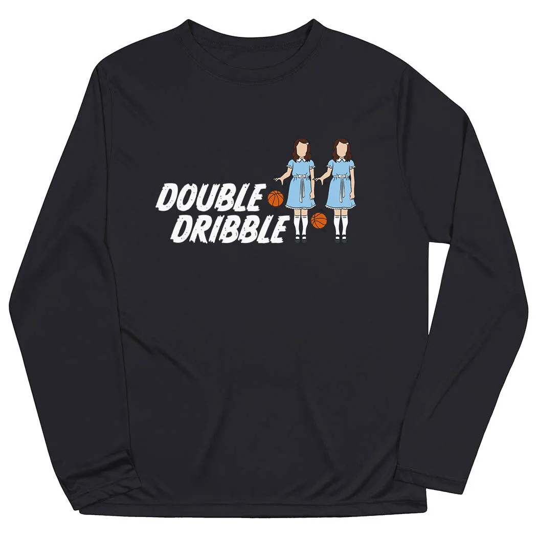 Basketball Long Sleeve Performance Tee - Double Dribble 