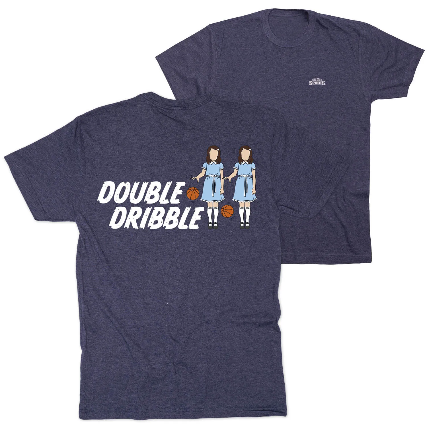 Basketball Short Sleeve T-Shirt - Double Dribble (Back Design) 