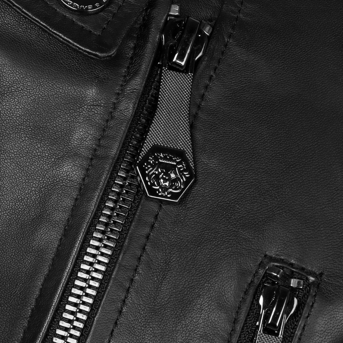 Bespoke SG Embroidery Initial Classic Black Leather Short Ladies Biker Jacket By Brune & Bareskin