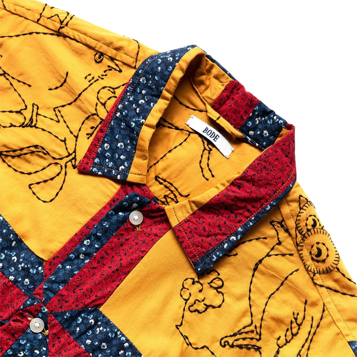 BIRDSONG QUILT SS SHIRT YELLOW MULTI | Bodega
