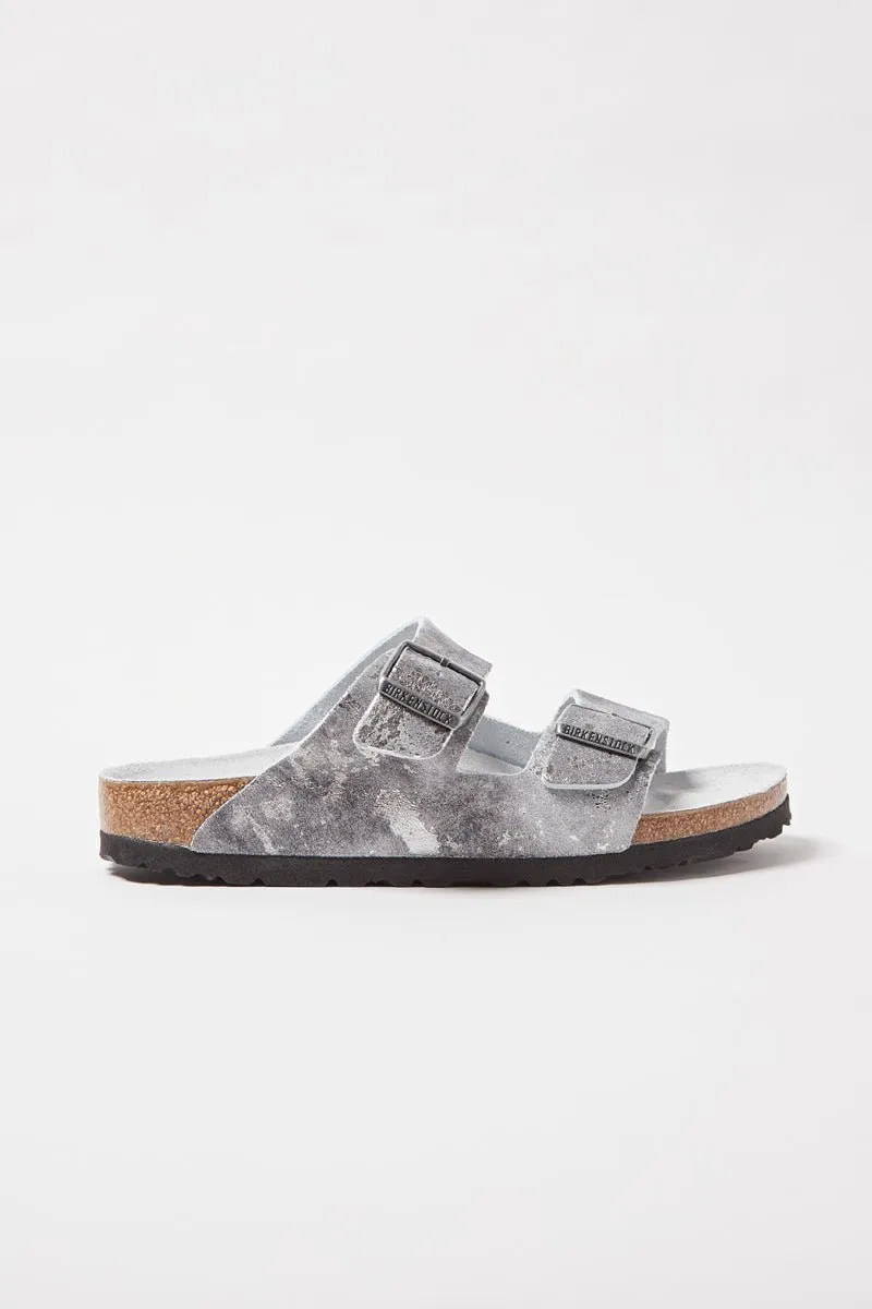Birkenstock - Mules En Nubuck Arizona - Argenté Métallisé - Femme