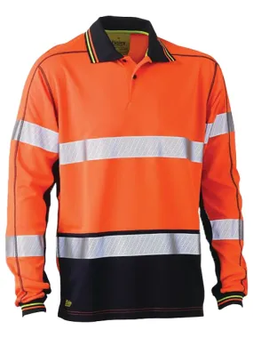 Bisley Workwear BK6219T Shirt Polo - Taped - 2-Tone - Long Sleeve - High Visibility - Orange/Navy - XS