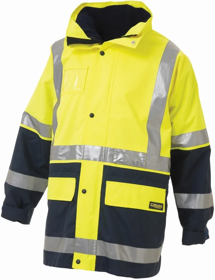 Bisley Workwear Bk6975 Jacket - 5 In 1 - Reflective Tape - Polyester - Yellow/Navy - S