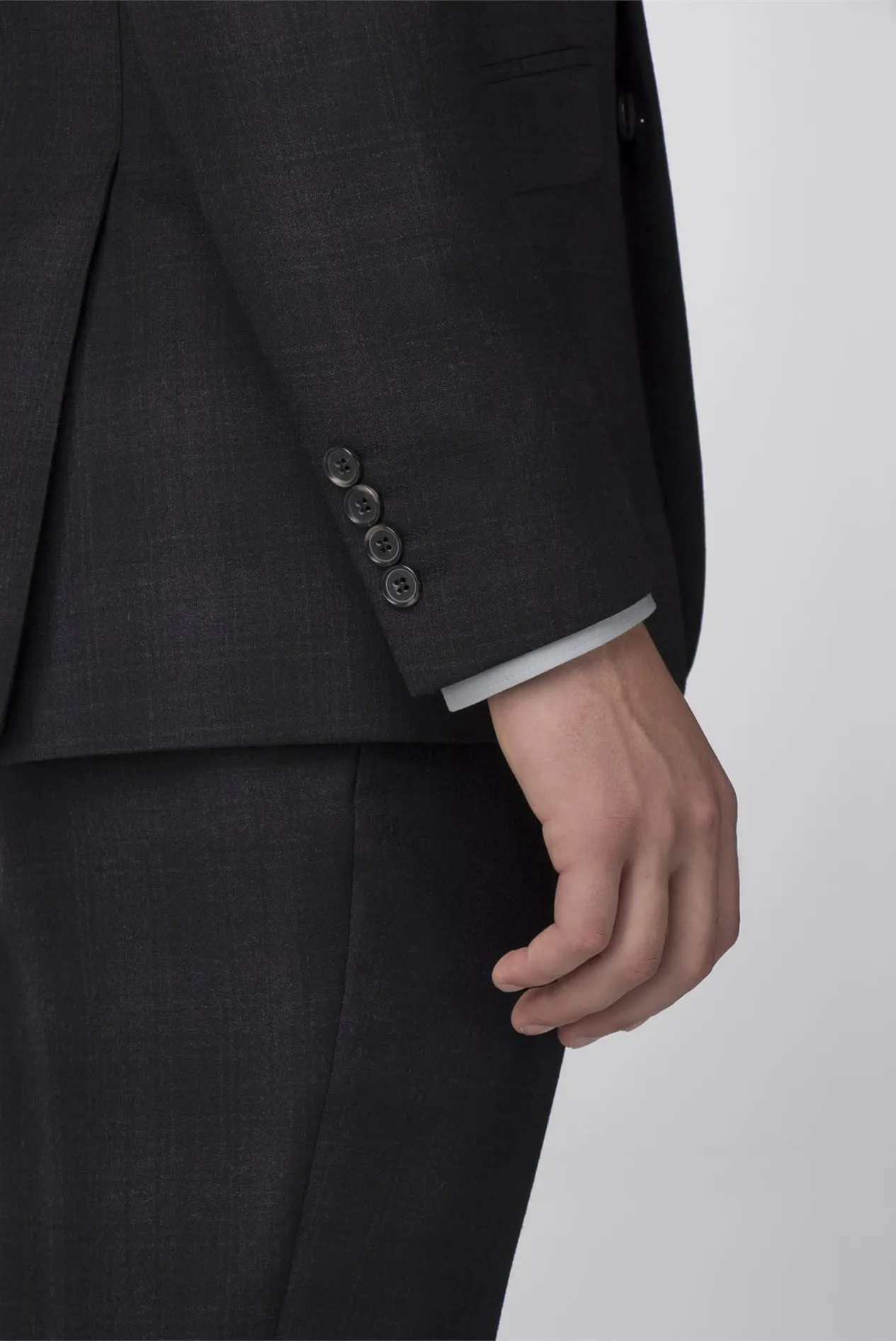Black and Merlot Check Slim Fit Jacket