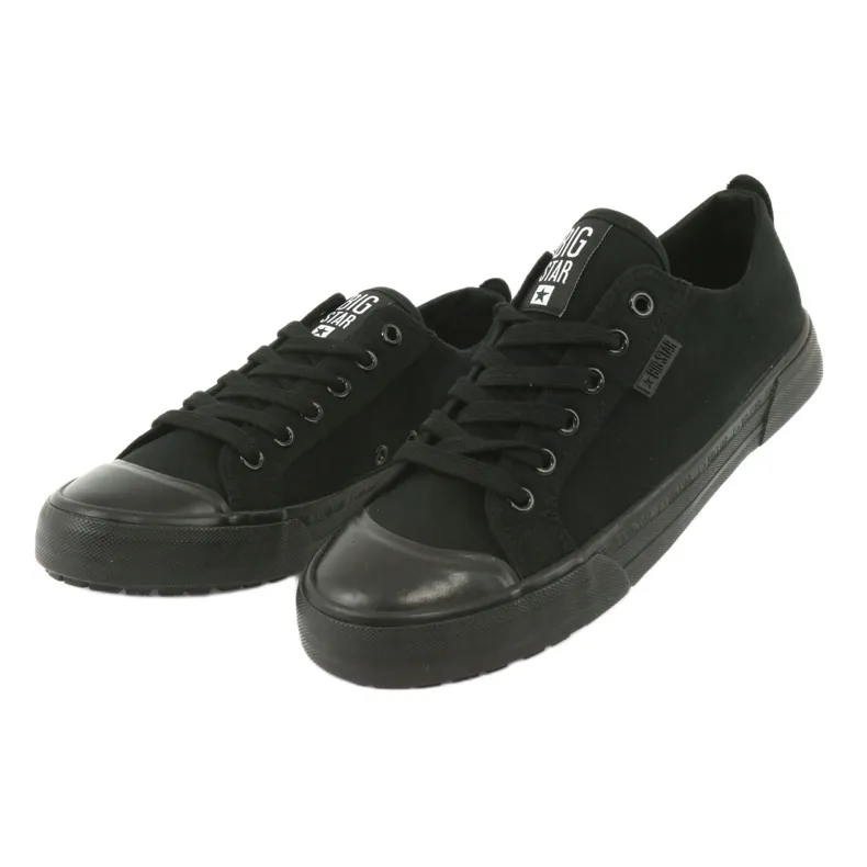 Black Big Star FF274A080 tied black sneakers