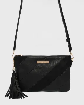 Black Diag Panel Crossbody Bag