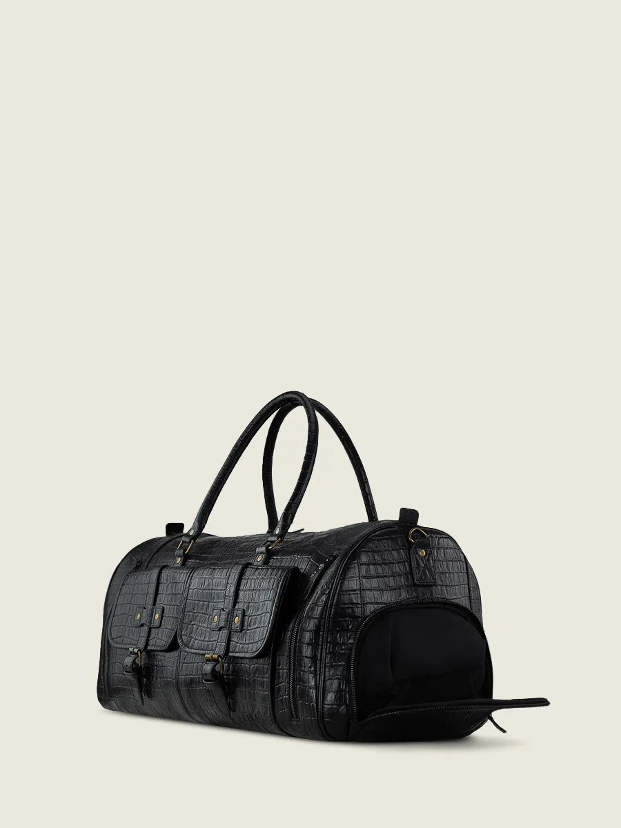Black Leather Bag for Men - Le48h Héritage Jet Black | PAUL MARIUS