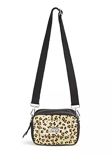 Black Leopard Cross Body Bag by Freemans | Look Again