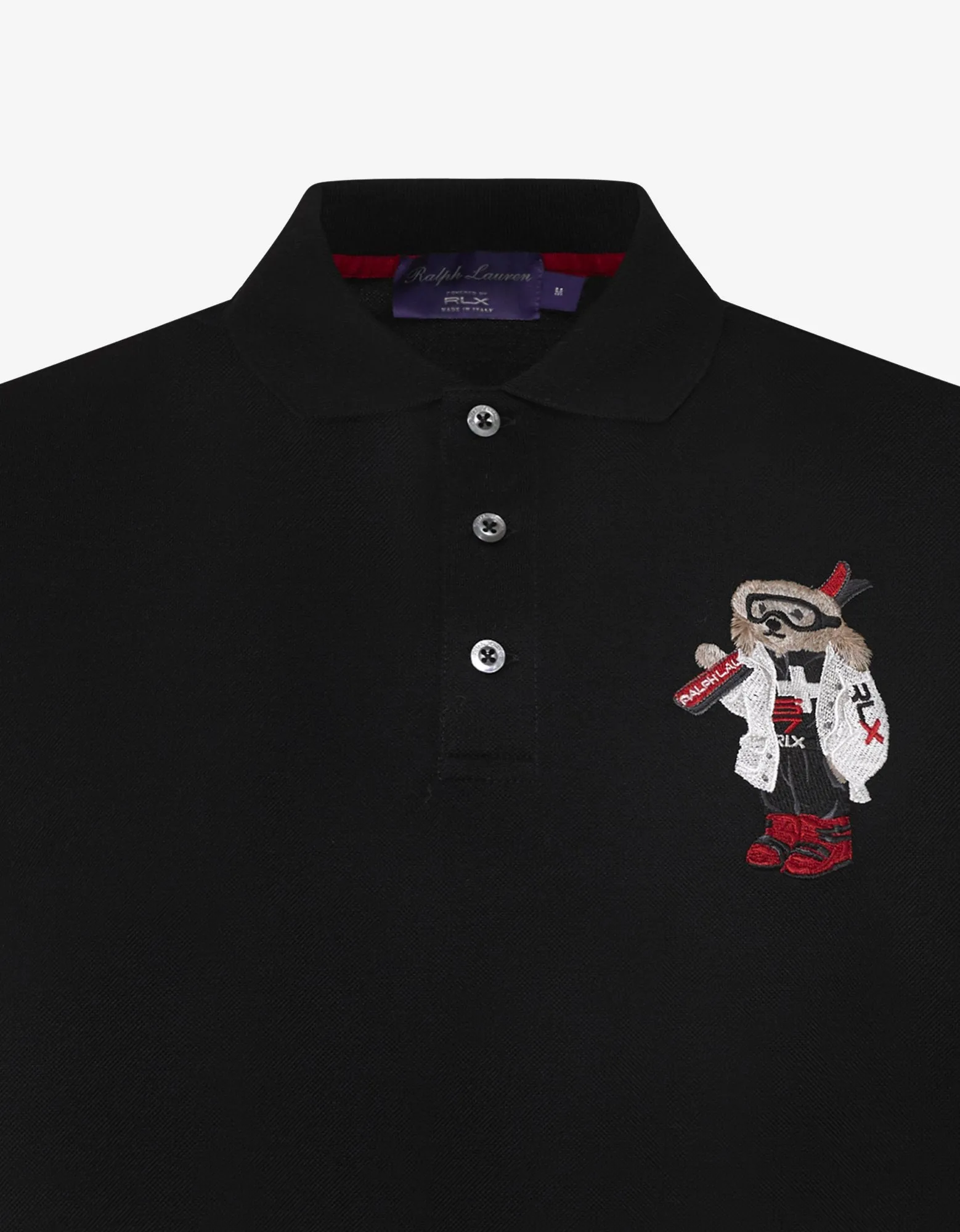 Black Ski Bear Logo Polo T-Shirt