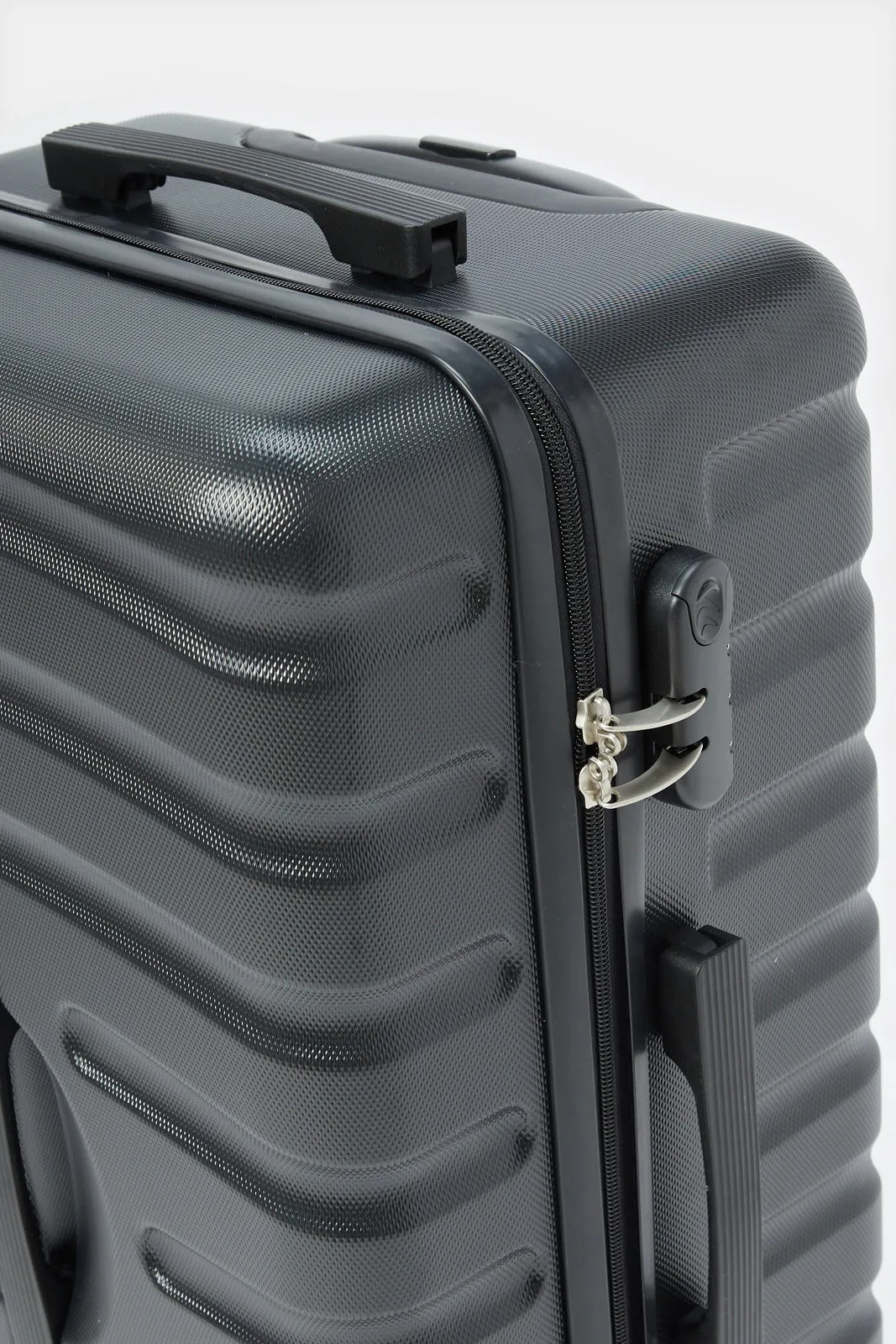 Black Textured Trolley Luggage 28 Inch