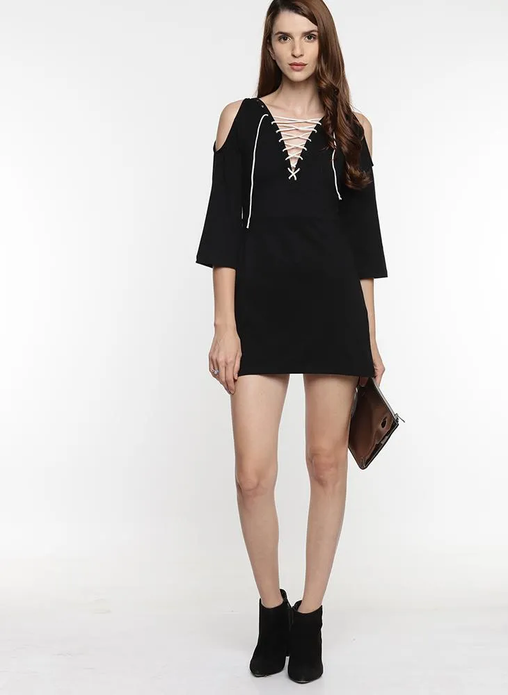 Black Tunic with Tie-Up Detail